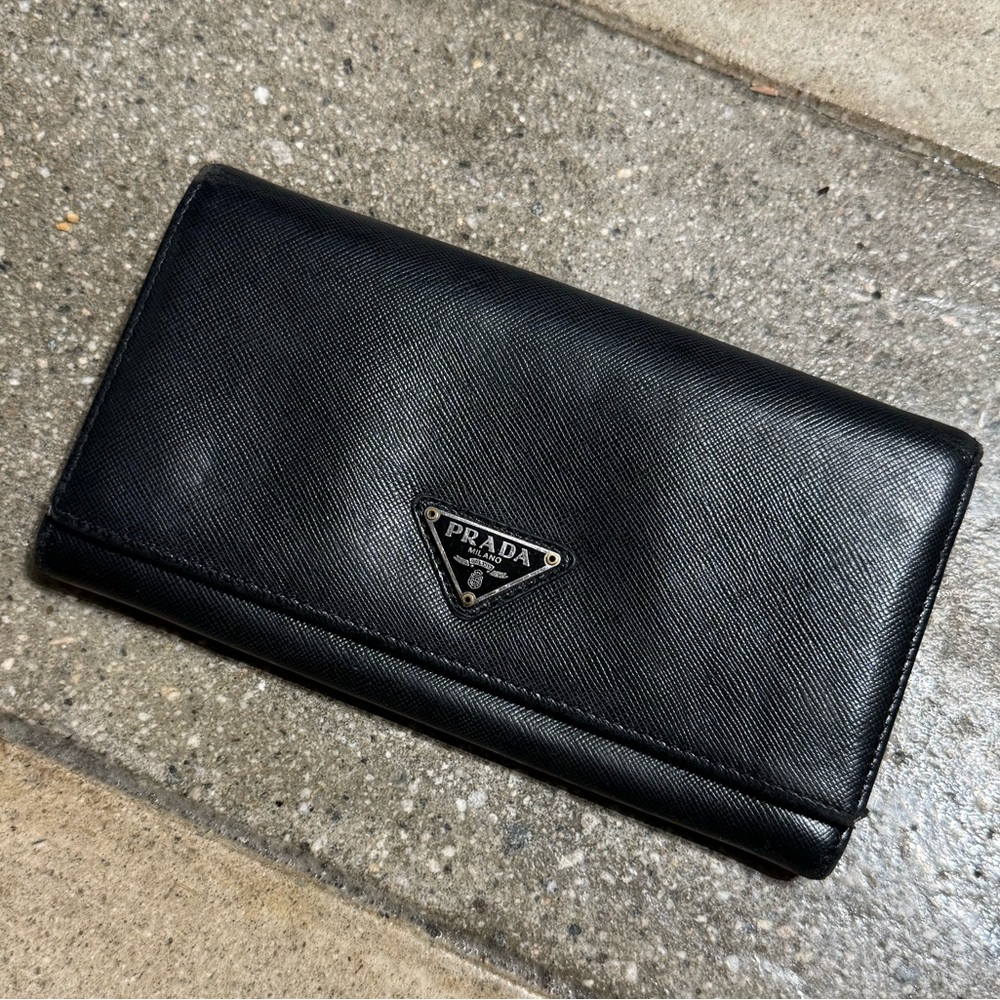 Prada Saffiano Leather Long Wallet